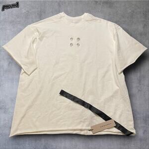 Rick Owens DRKSHDW Shirt Mens Medium Dark Dust Eyelet Grommet Tee Viscose Silk